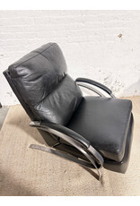 Modern Spiral Low Leg Leather Reclining Lounge Chair