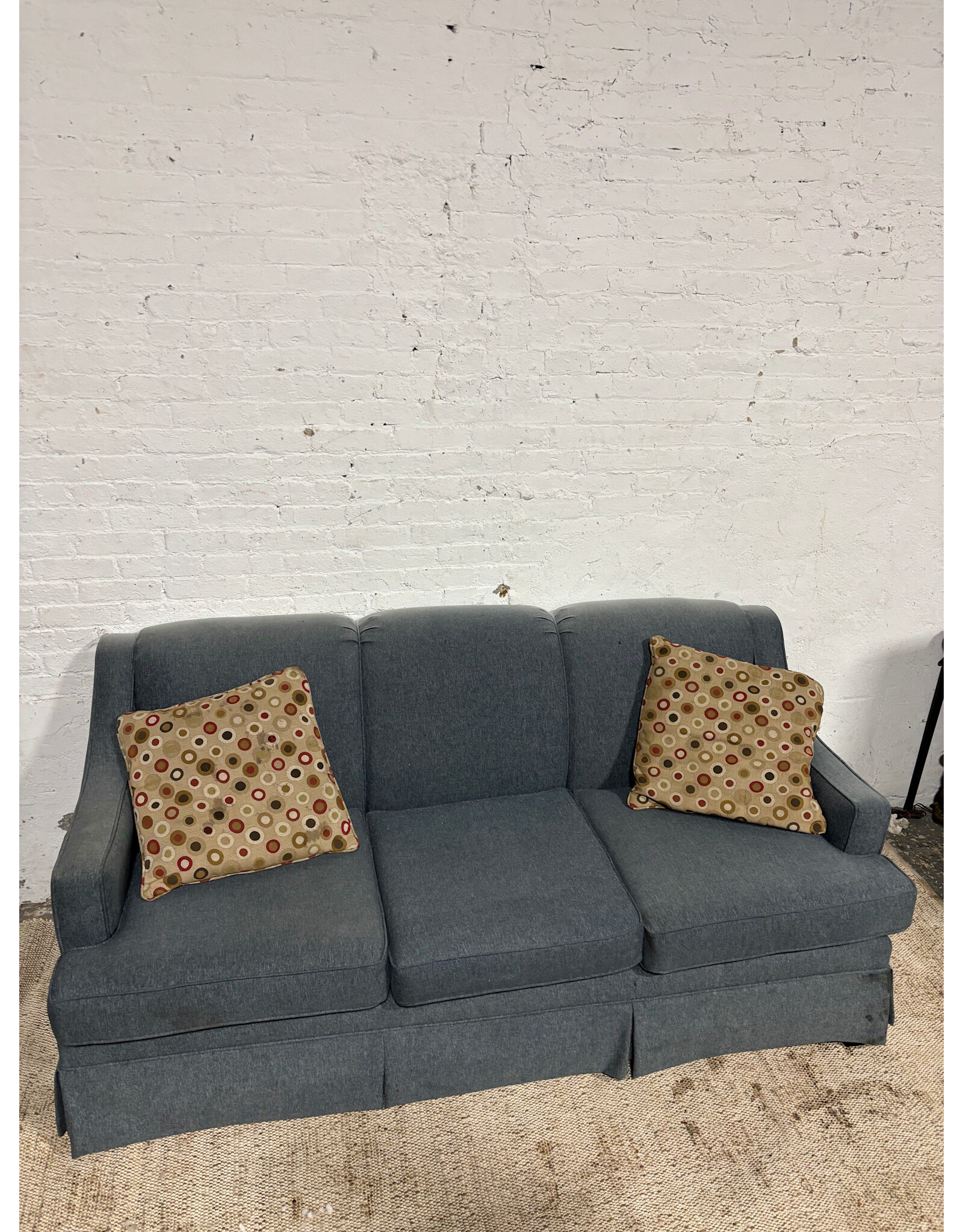 Blue Three Seater Sofa