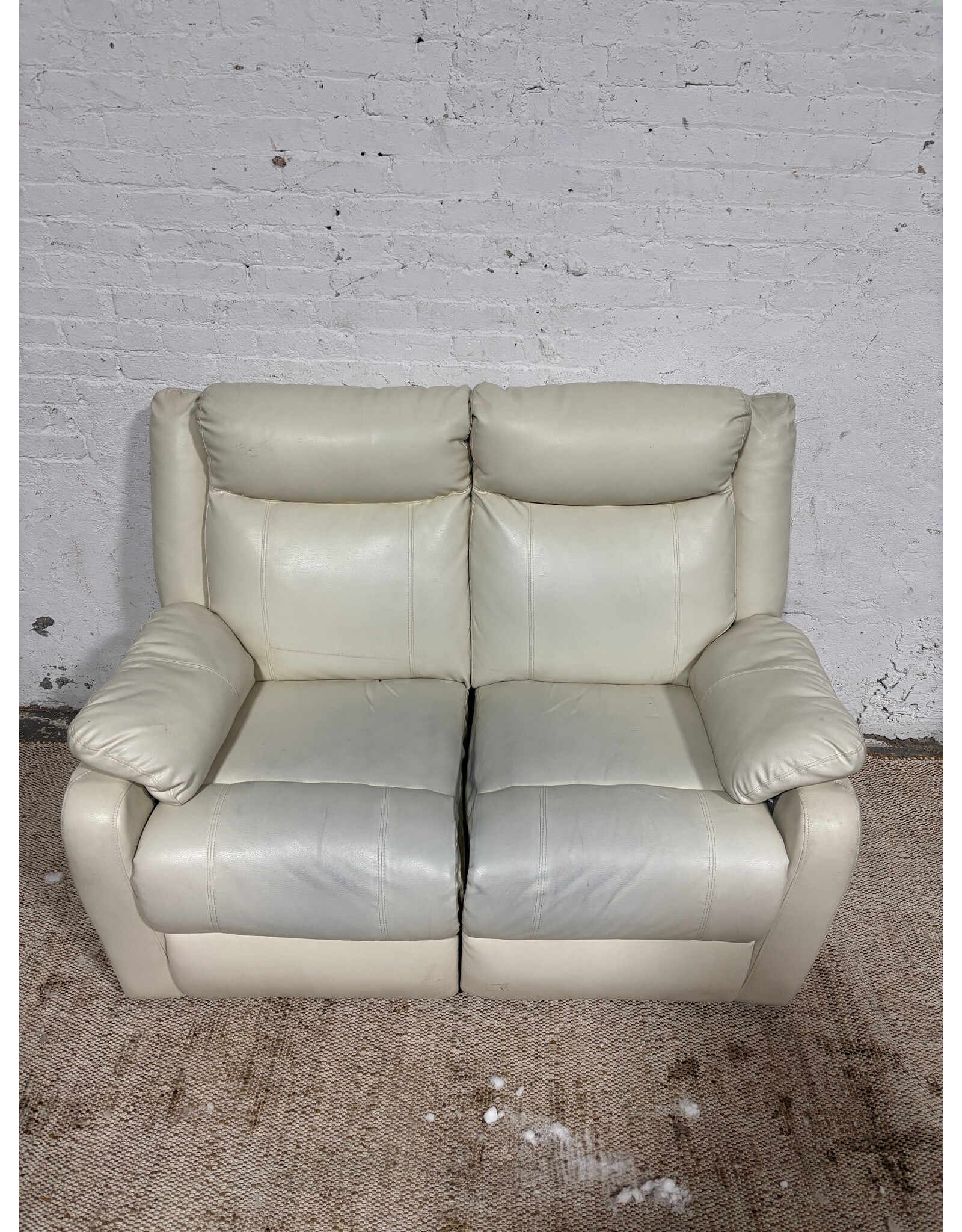 White Leather Recliner Sofa