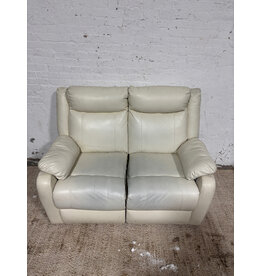 White Leather Recliner Sofa