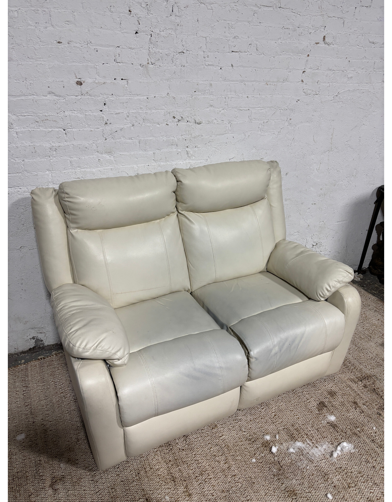 White Leather Recliner Sofa