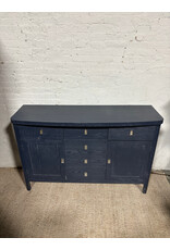 Klein 2-Door Indigo Blue Ash Wood 6-Drawer Credenza