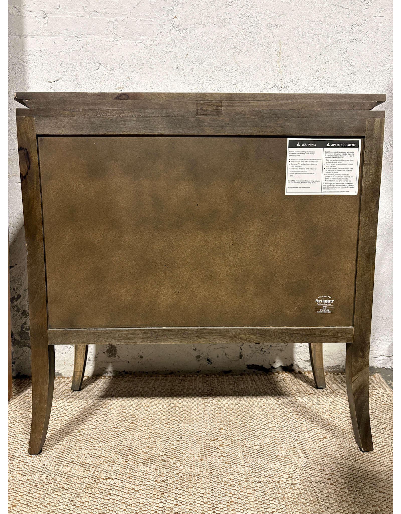 Pier One Silver-Tone Embossed Cabinet