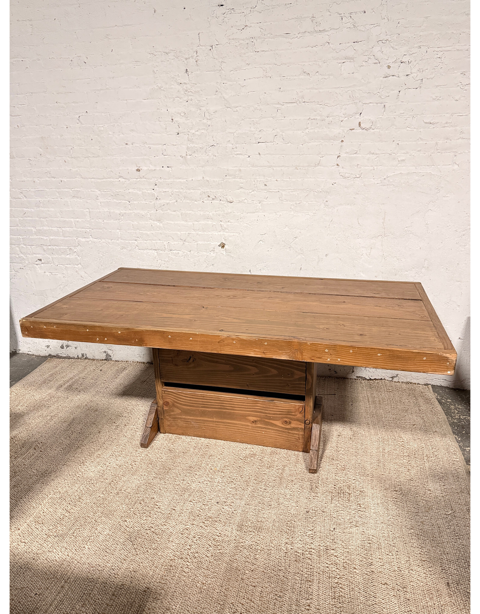 Antique Swedish Style Pine Farm Kitchen Dining Table