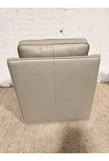 Trayton Grey Leather Swivel Lounge Chair