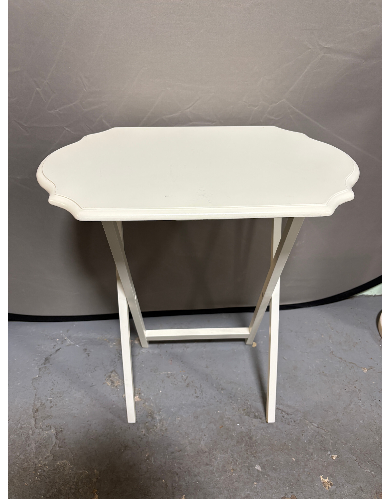 White Wooden Folding Side Tables