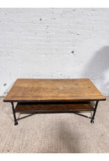 Modern 2-tier Wooden Industrial Coffee Table