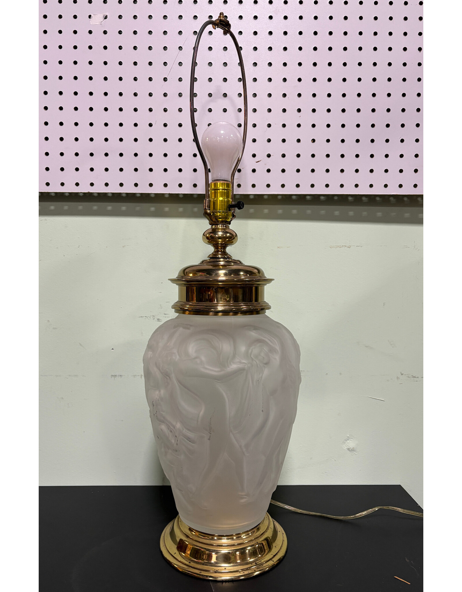 Neoclassical Frosted Glass Dancing Maiden Lamp