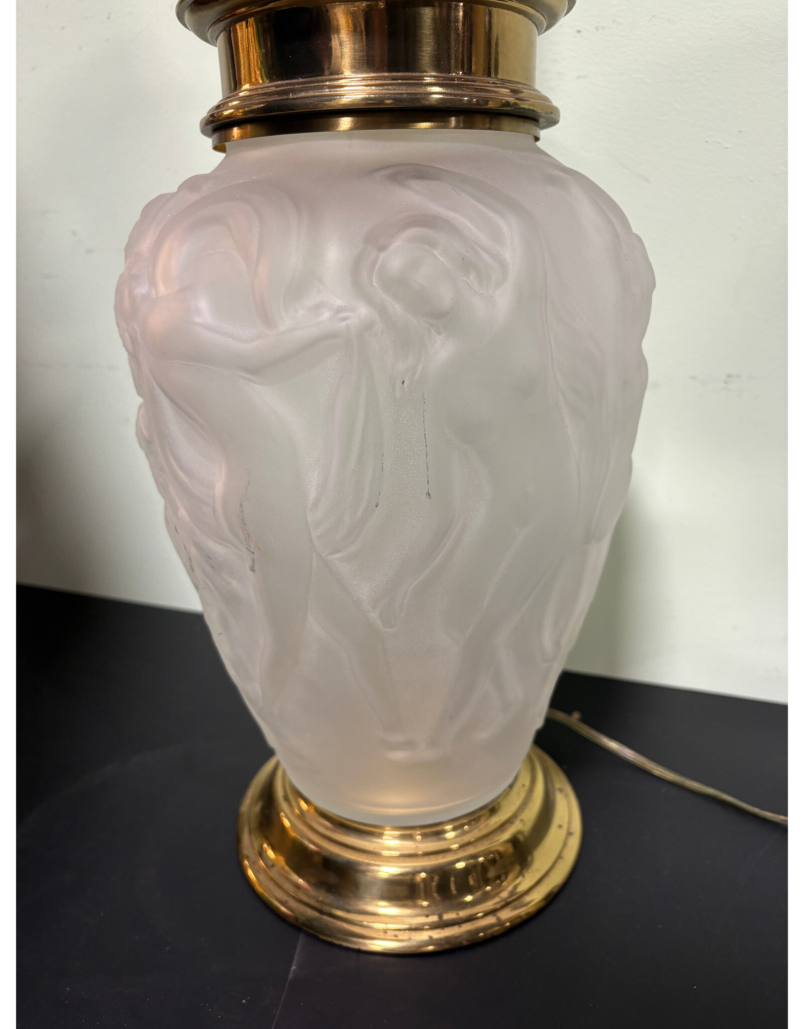 Neoclassical Frosted Glass Dancing Maiden Lamp
