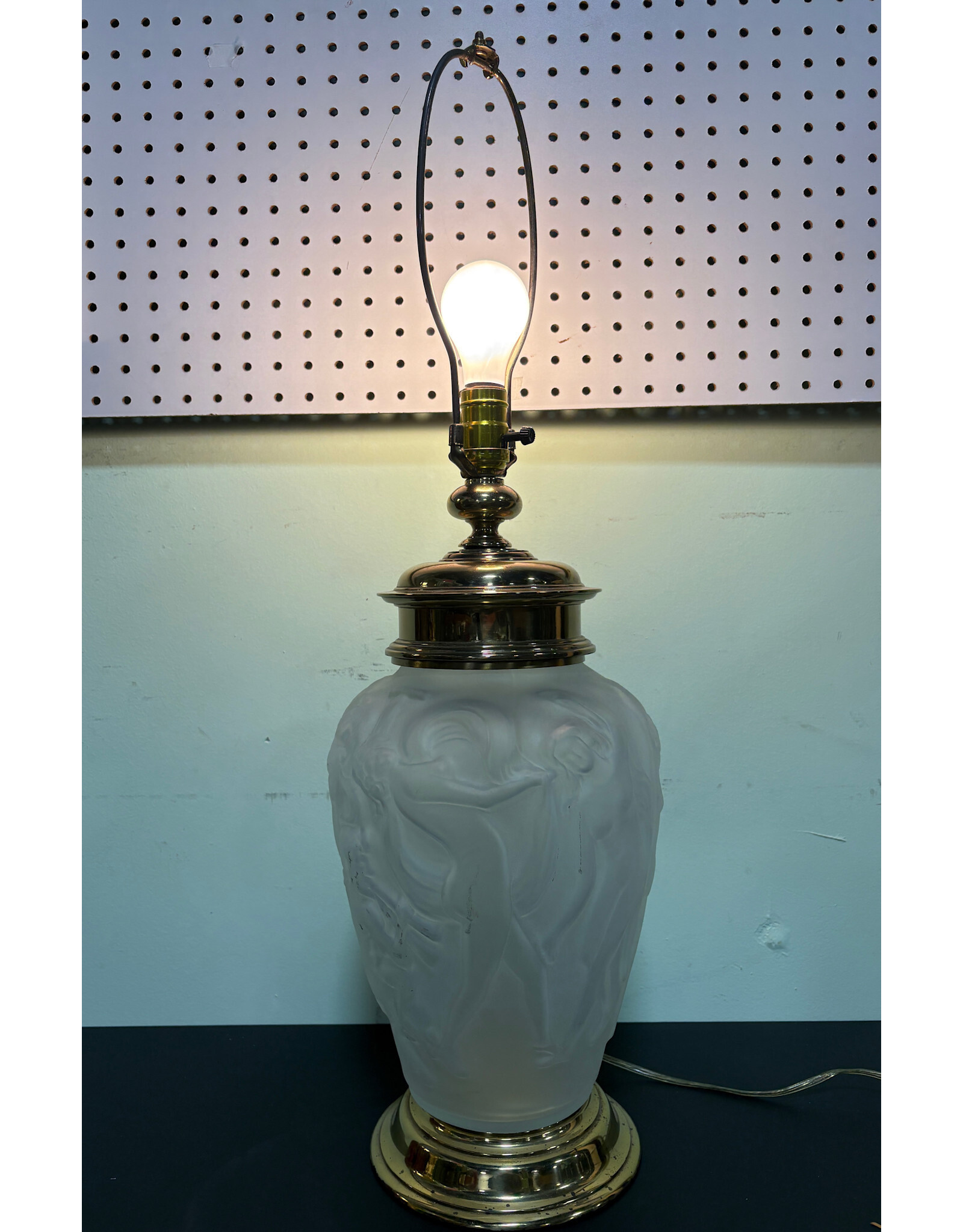 Neoclassical Frosted Glass Dancing Maiden Lamp