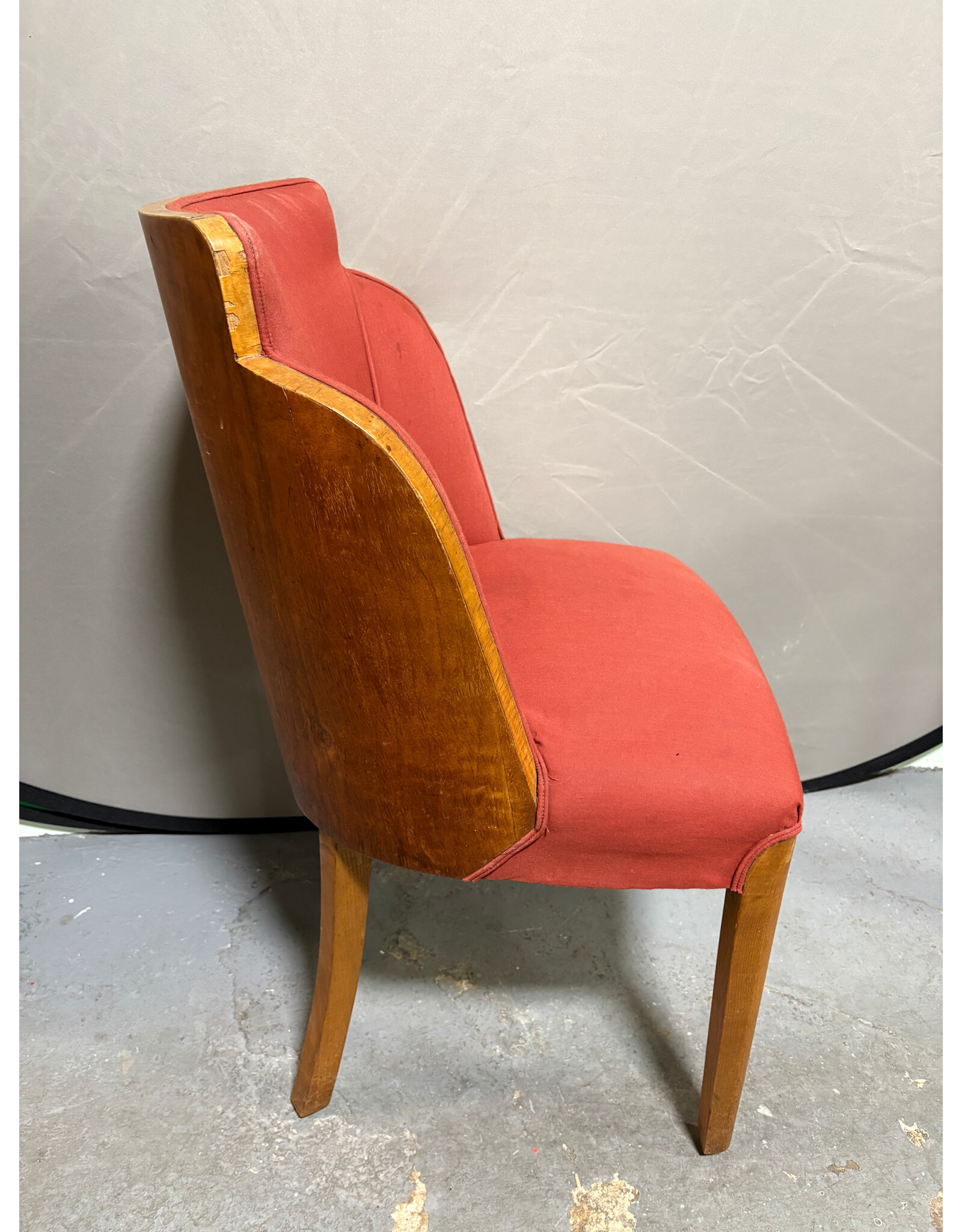 Art Deco Upholstered Wooden Chairs