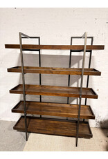 Industrial 5-Shelf Walnut Bookcase by Ashley Starmore