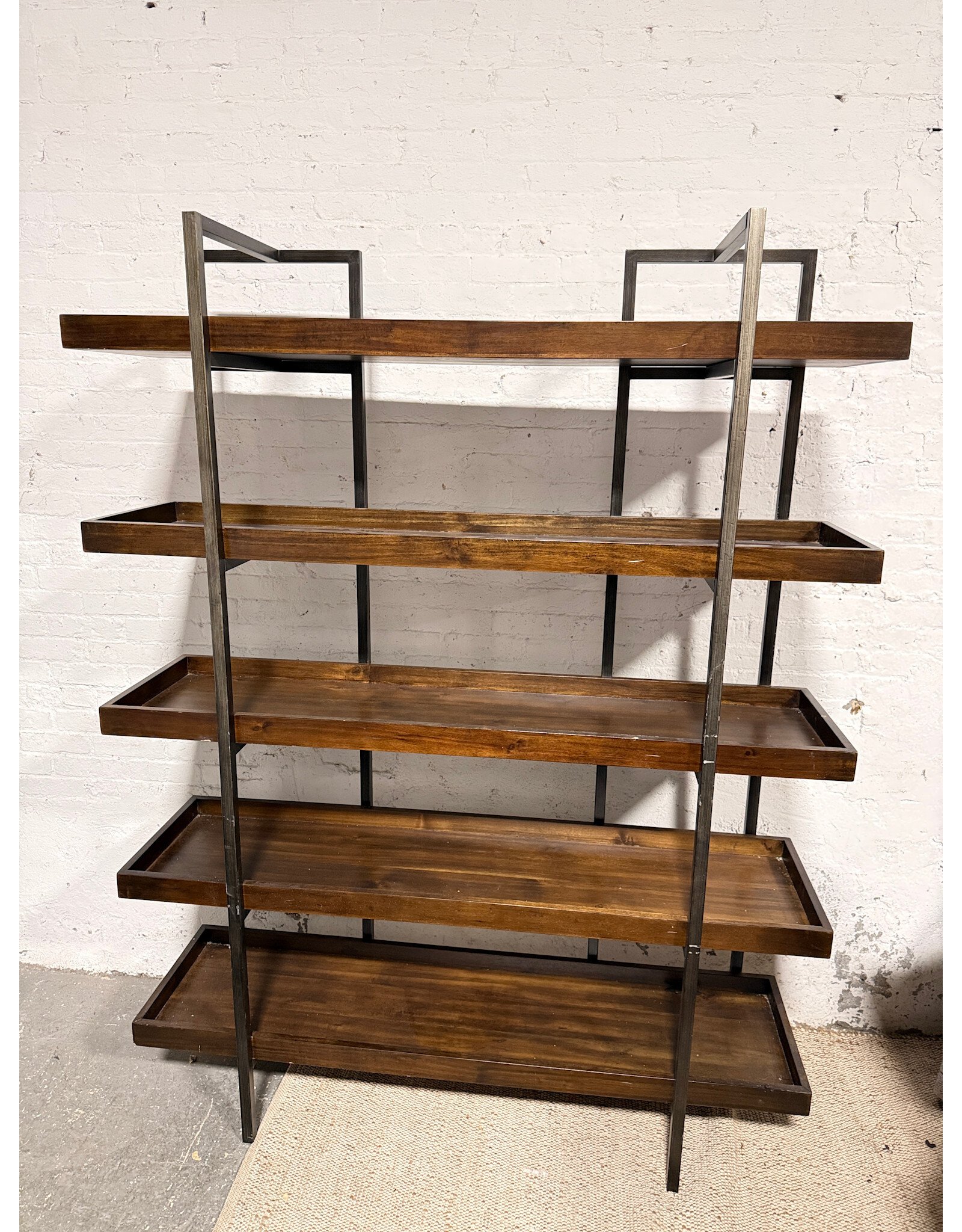Industrial 5-Shelf Walnut Bookcase by Ashley Starmore
