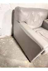 Modern Large Grey Leather Lounge Chair