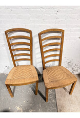Ladder Back Wood Woven Dining Chair