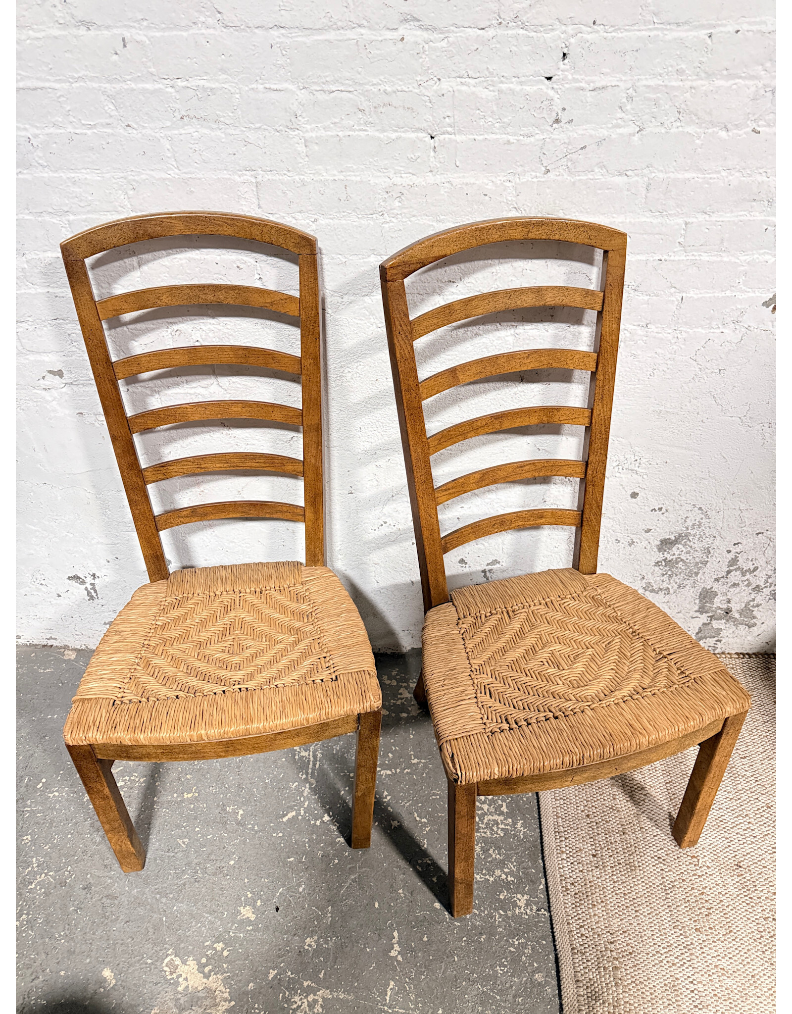 Ladder Back Wood Woven Dining Chair