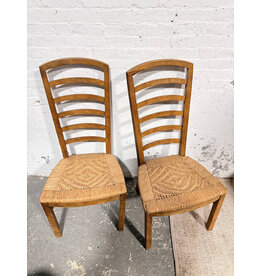 Ladder Back Wood Woven Dining Chair