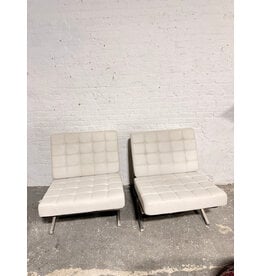 Modern Barcelona Style White Lounge Chair