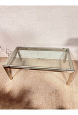 Mid-Century Modern Chrome & Glass Coffee Table