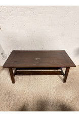 Brown Wooden Trestle Coffee Table