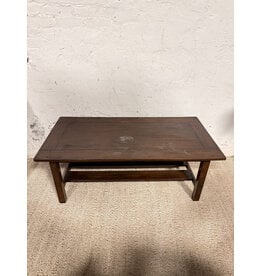 Brown Wooden Trestle Coffee Table
