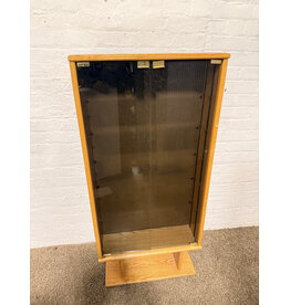 Wood Media Cabinet with Glass Doors