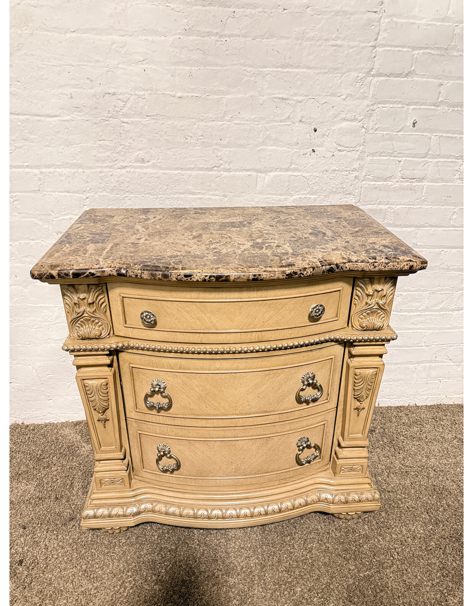 Neoclassical Marbletop 3-Drawer Chest