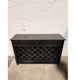 Black Wooden Wine Rack Side Board