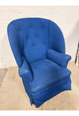 Vintage Blue Upholstered Wingback Armchair