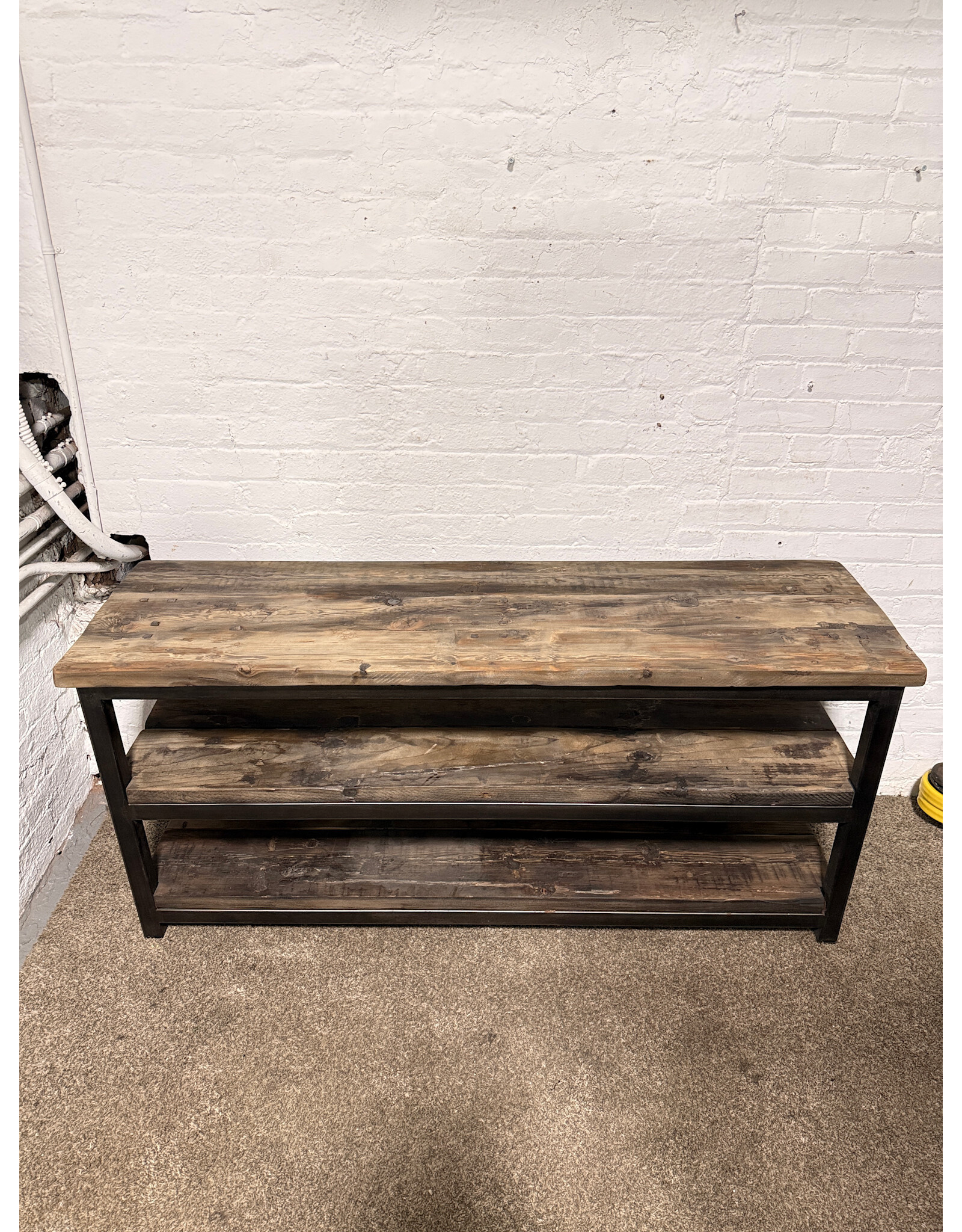 Industrial Hardwood Media Shelf