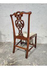 Baker Furniture Historic Charleston Reproduction Carved Mahogany Upholstered Seat Dining Chair