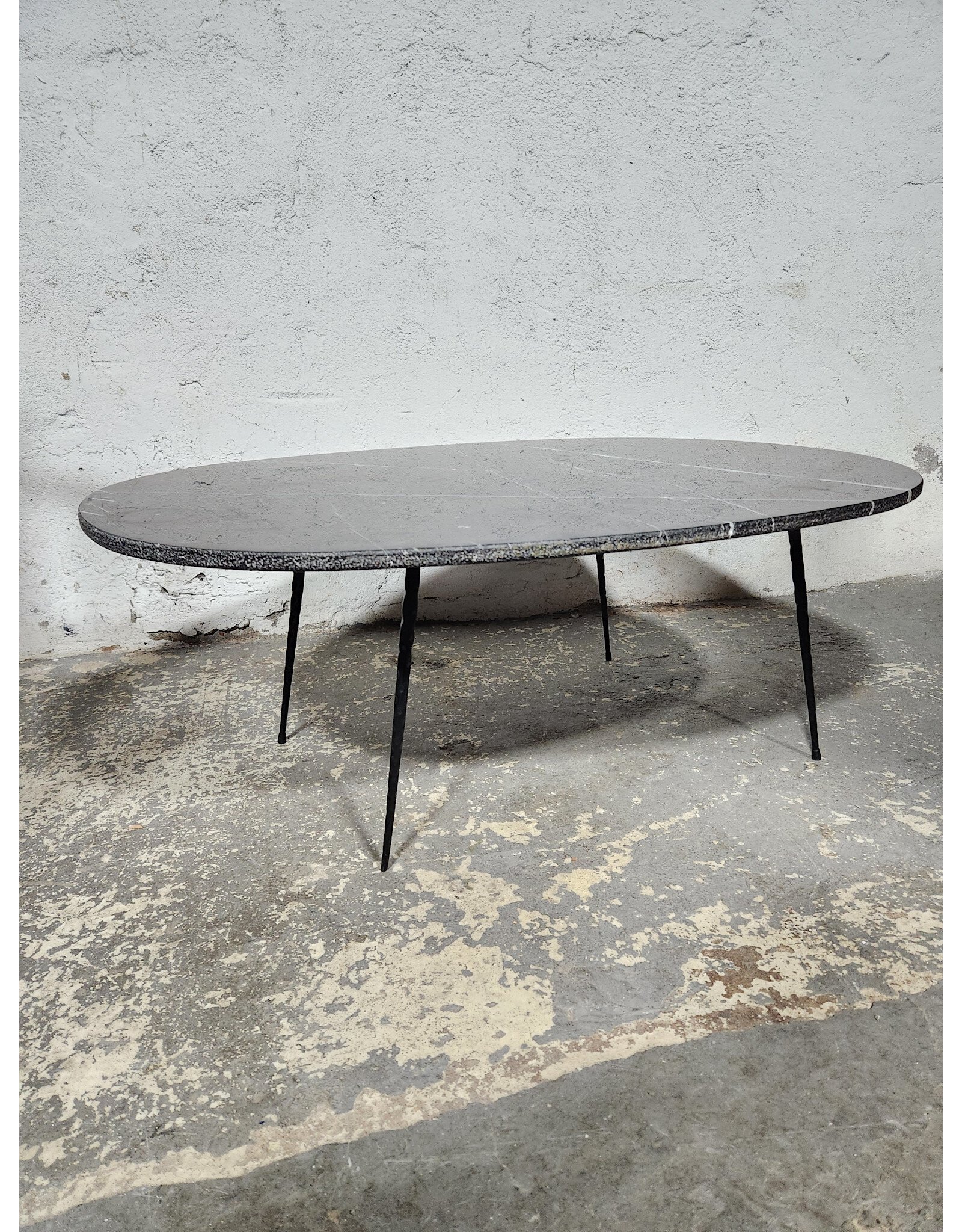Mobital Tuk Oval Marble Black Coffee Table