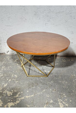 Wooden Circular Geometric Base Coffee Table