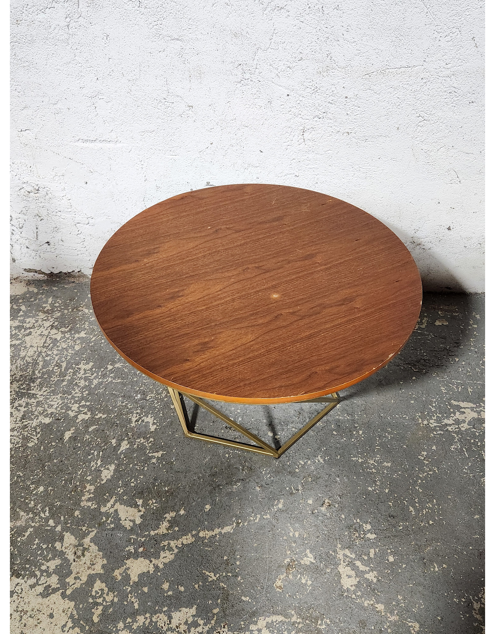 Wooden Circular Geometric Base Coffee Table