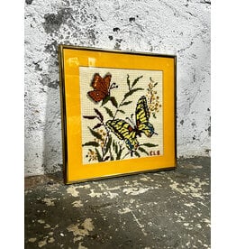 Framed Butterfly Needlepoint