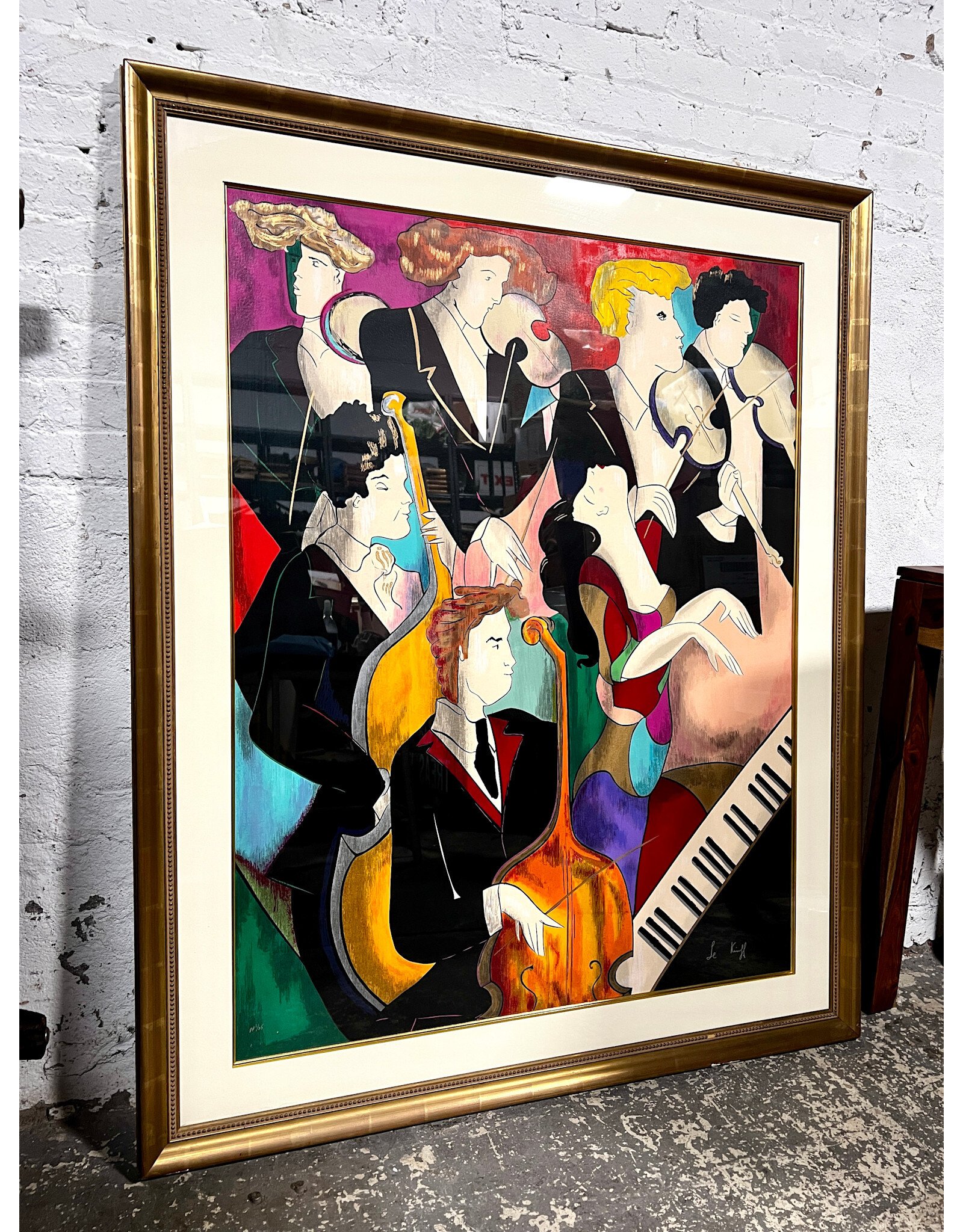 La Pie Voleuse Glazza Ladra, framed serigraph by Linda Le Kniff, 1/25