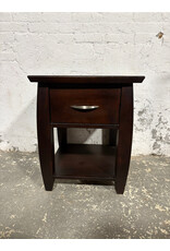 Single Drawer Merlot Finish Contemporary Night Stand