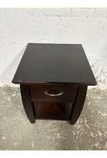 Single Drawer Merlot Finish Contemporary Night Stand