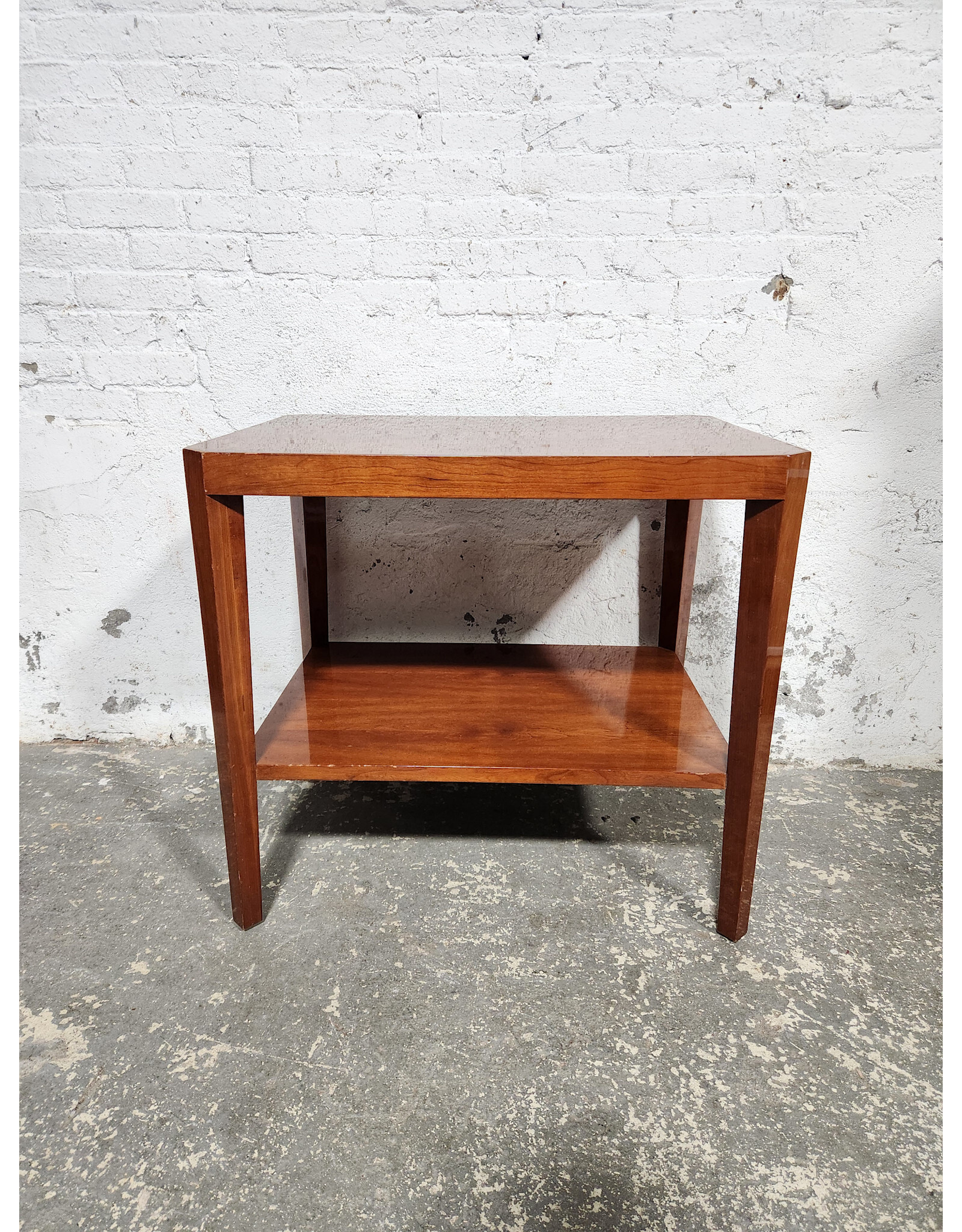 Mahogany Art Moderne Style 2-Tier Side Table