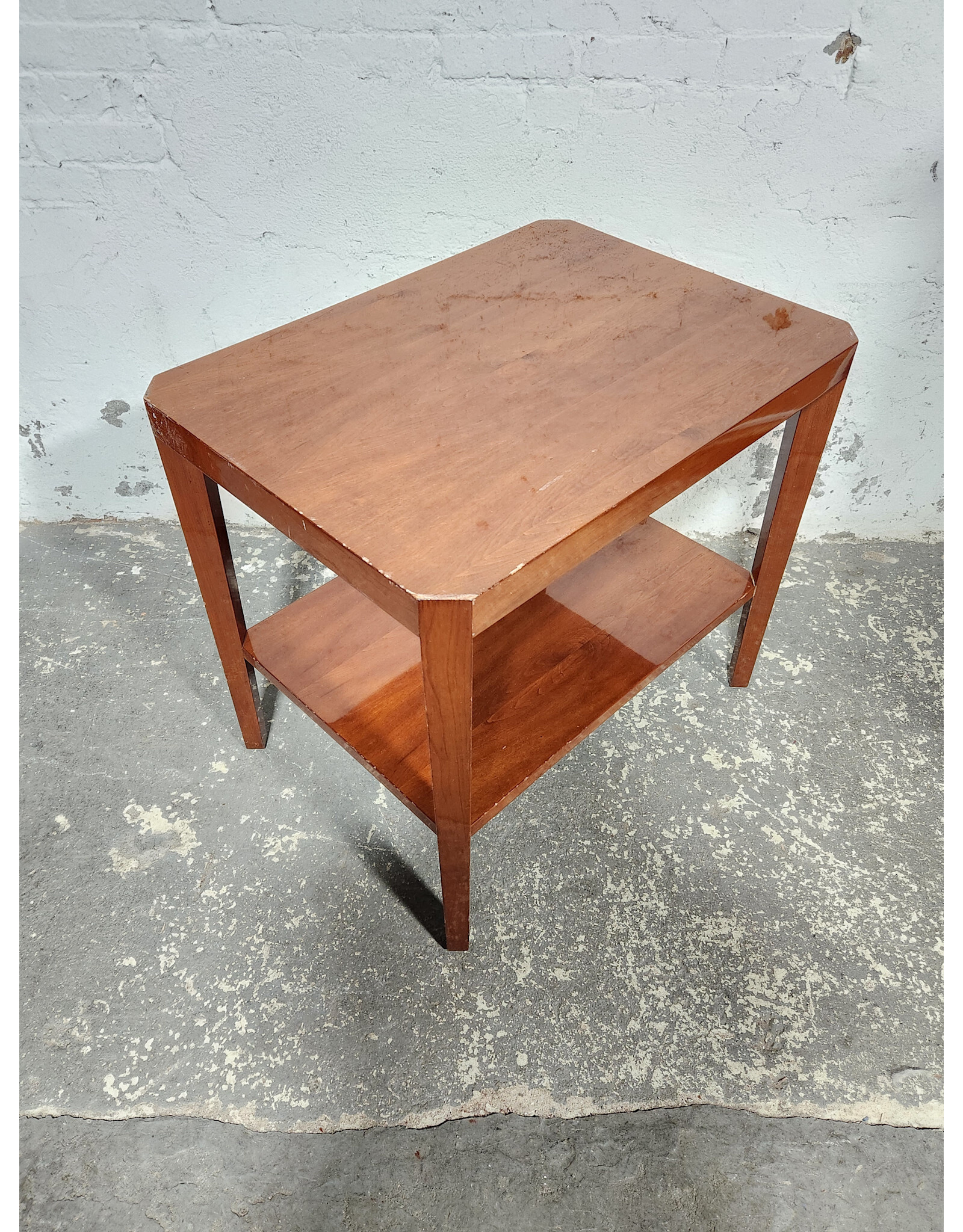 Mahogany Art Moderne Style 2-Tier Side Table