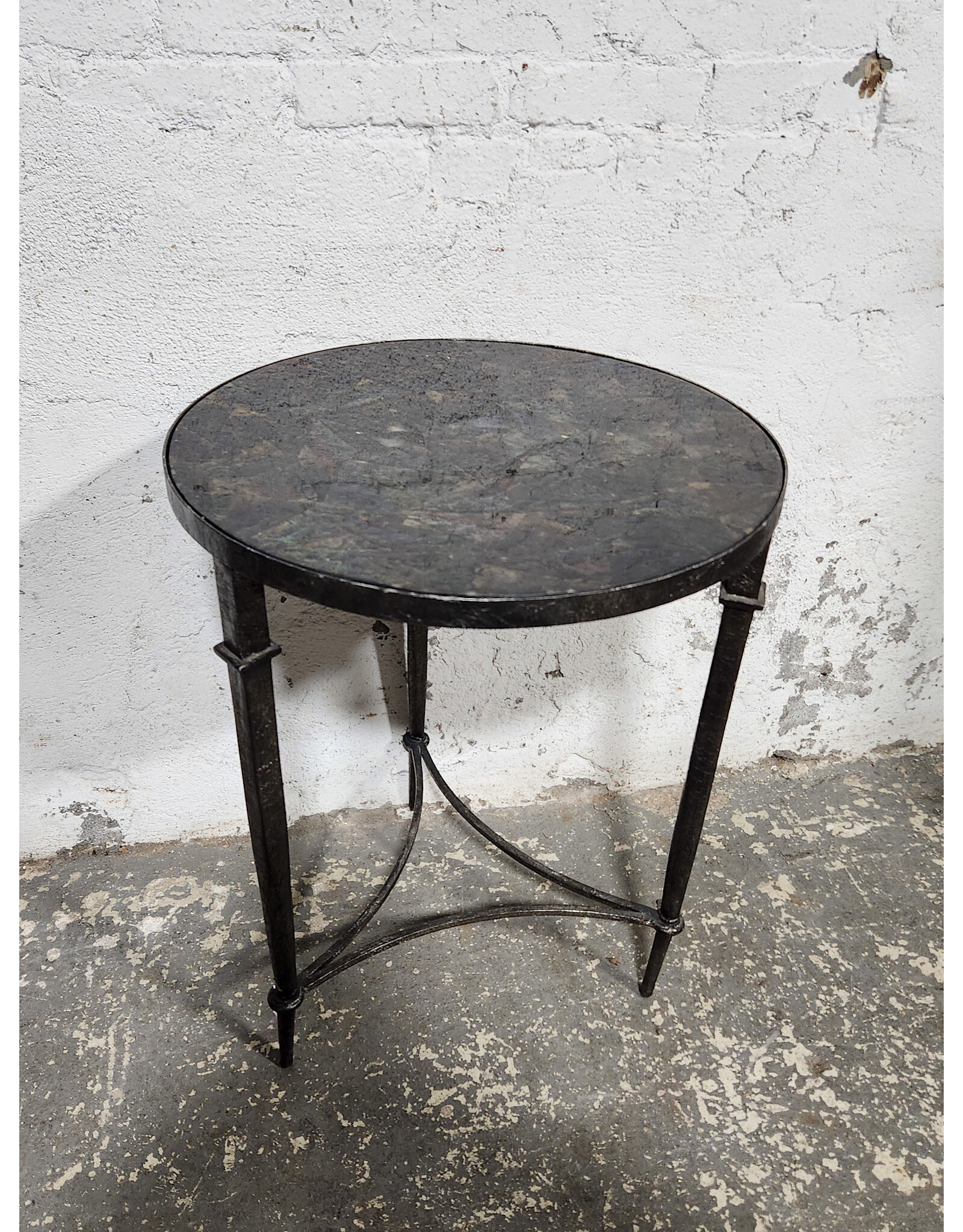 Diamond Cane Shell Top Side Table