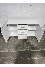White 2-Cabinet and 3-Drawer Console Table