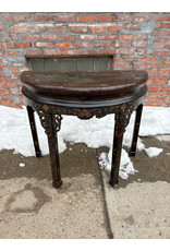 Chinese Demi Lune Laquered Console