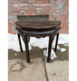 Chinese Demi Lune Laquered Console