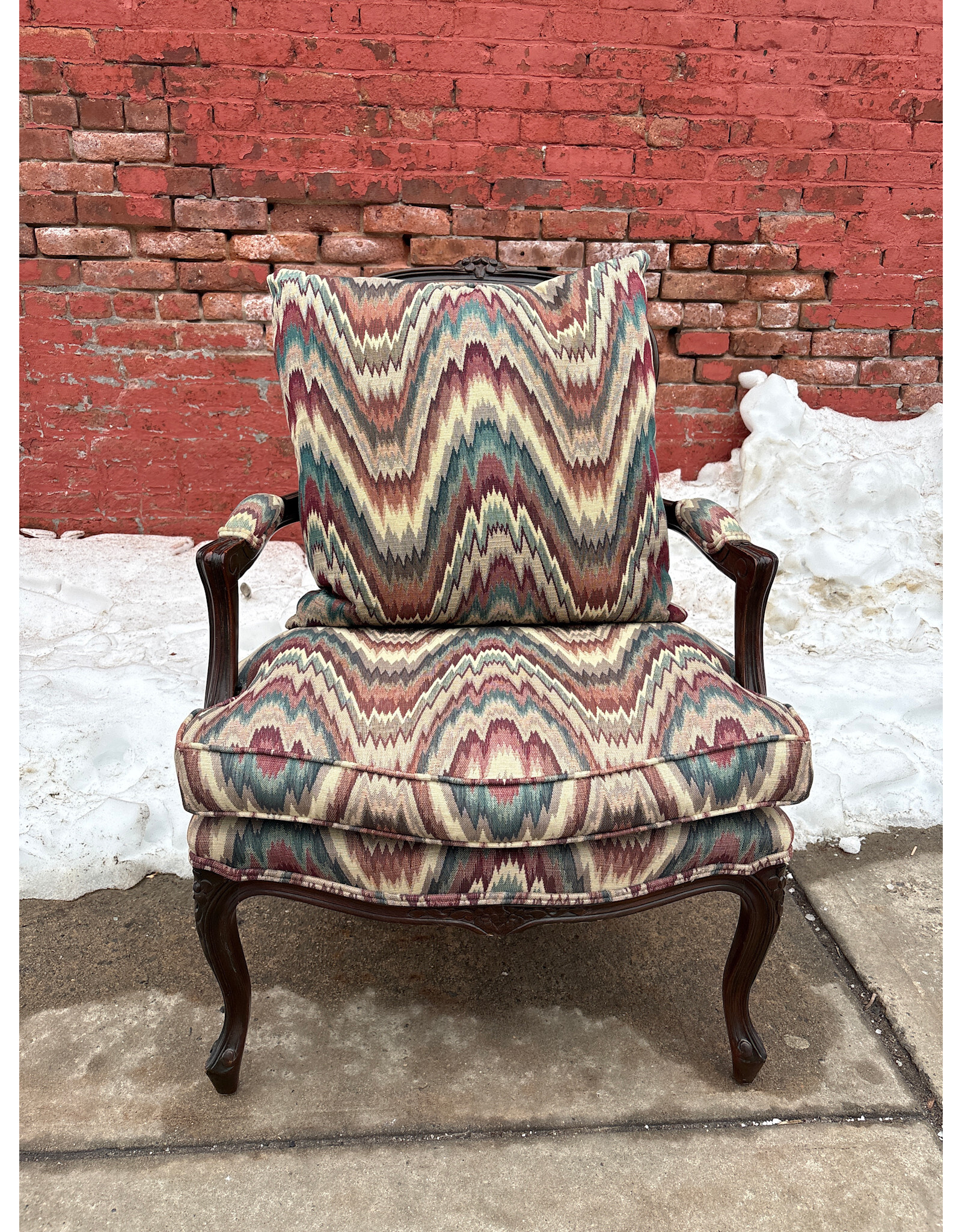 Antique Mahogany Upholstered Armchair