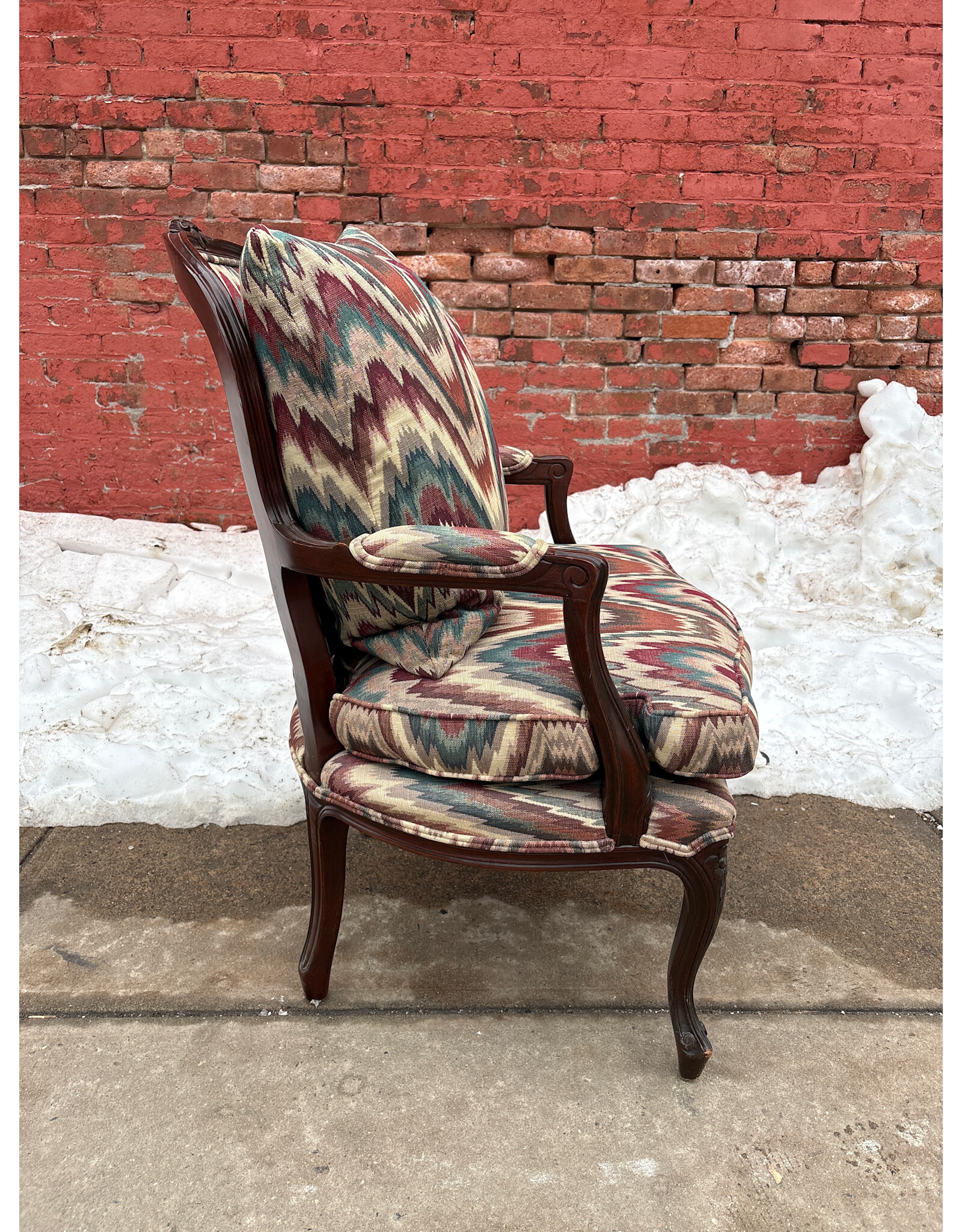 Antique Mahogany Upholstered Armchair