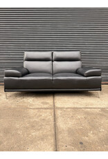 Nicolo Black Leather Loveseat