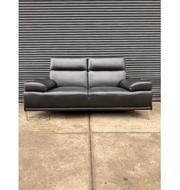 Nicolo Black Leather Loveseat