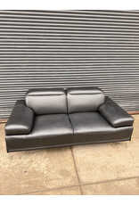Nicolo Black Leather Loveseat