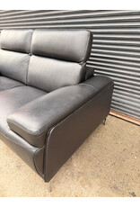 Nicolo Black Leather Loveseat